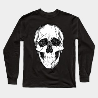 Crosshatch Skull by Skye Rain Art Long Sleeve T-Shirt